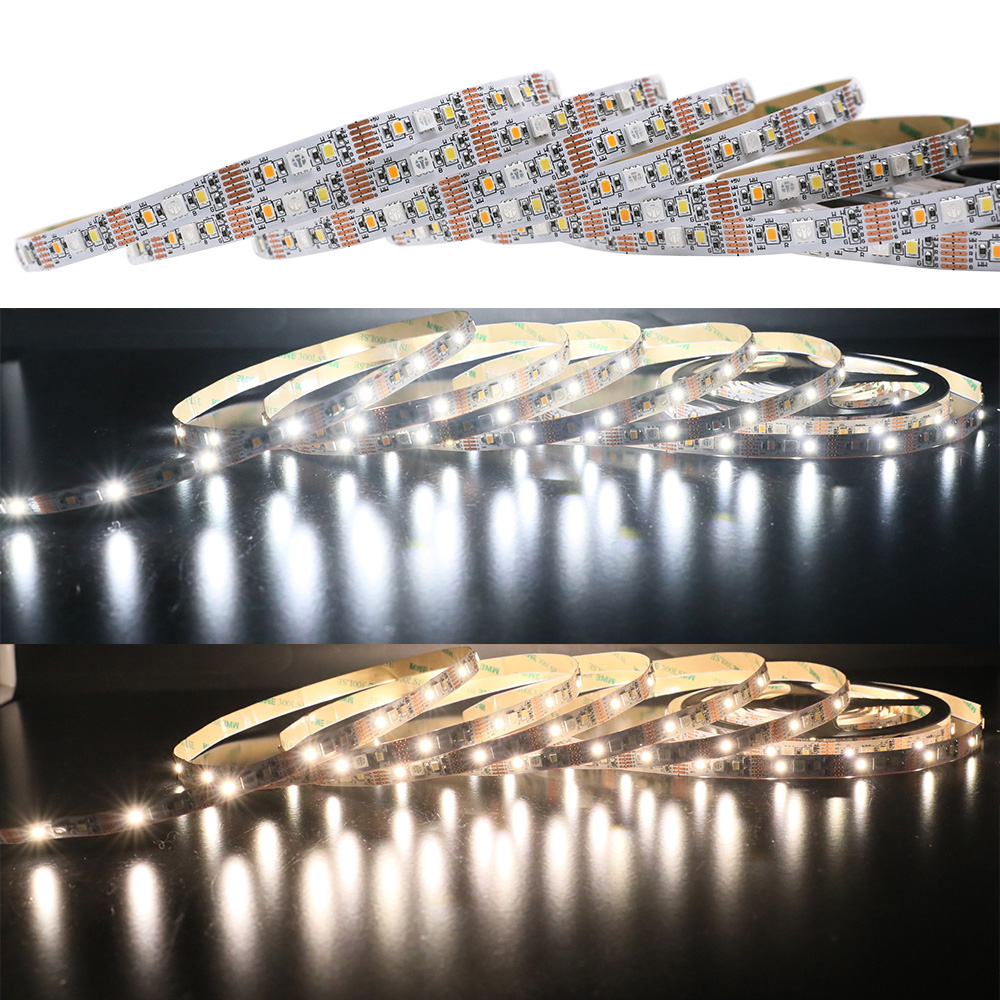 RGB+W+WW 5050+2835 Multi Color LED Lights - 10mm 5V RGBCCT LED Strip - 90LEDs/m RGB+W+WW 5050+2835 Multi Color LED Lights - 10mm 5V RGBCCT LED Strip - 90LEDs/m